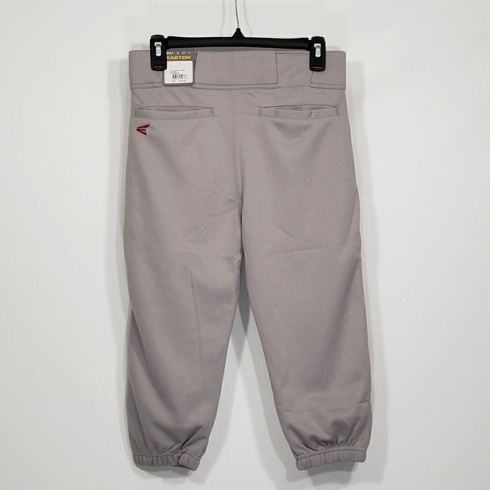 NWT Easton  Rival Piped Knicker Grey Baseball Pants with red stripe  Men's Small